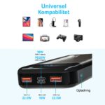 Basha-27000-mAh-powerbank-tilslutninger Basha-27000-mAh-powerbank-tilslutninger