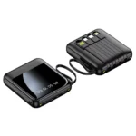 10000mah-powerbank_sort_sla 10000mah-powerbank i sort med indbyggee kabler
